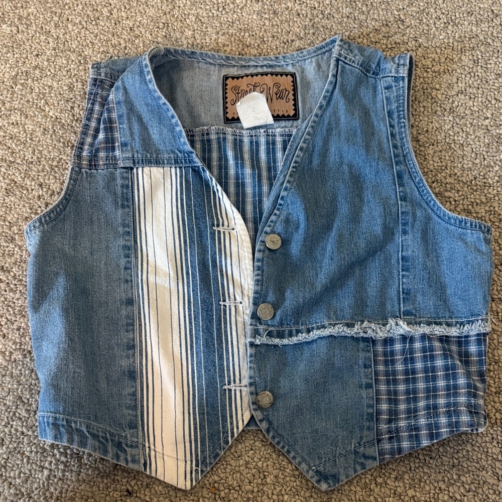 Denim Patchwork Vest